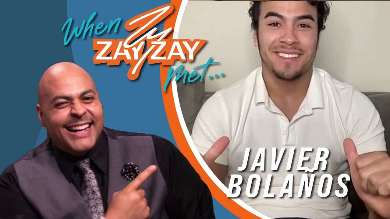 Promotional graphic titled "Unveiling the Talent: Javier Bolanos on Casa Grande" featuring two men in split screen. On the left, a bald man in a suit smiles and gestures with a