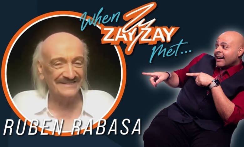 A promotional still for a video with a graphic saying “When Zay Zay Met... Ruben Rabasa,” featuring an image of Tio Walter from Father of The Bride, smiling in the left