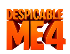 An orange 3D text logo reads "DESPICABLE ME 4" in all capital letters. Above it, in smaller white text, it says "ILLUMINATION'S". The background is transparent.