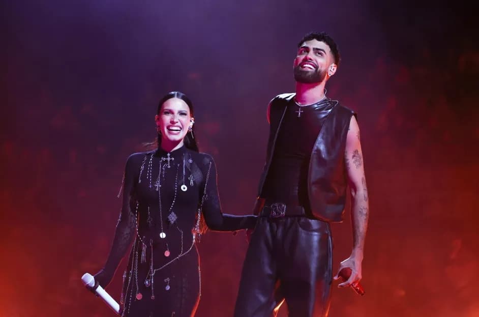 Zhamira Zambrano and Jay Wheeler perform onstage during the 2024 Latin American Music Awards at MGM Grand Garden Arena on April 25, 2024 in Las Vegas, Nevada.